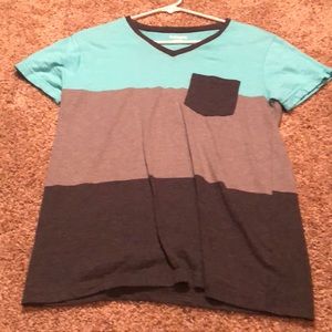 Turquoise/grey/ black t shirt